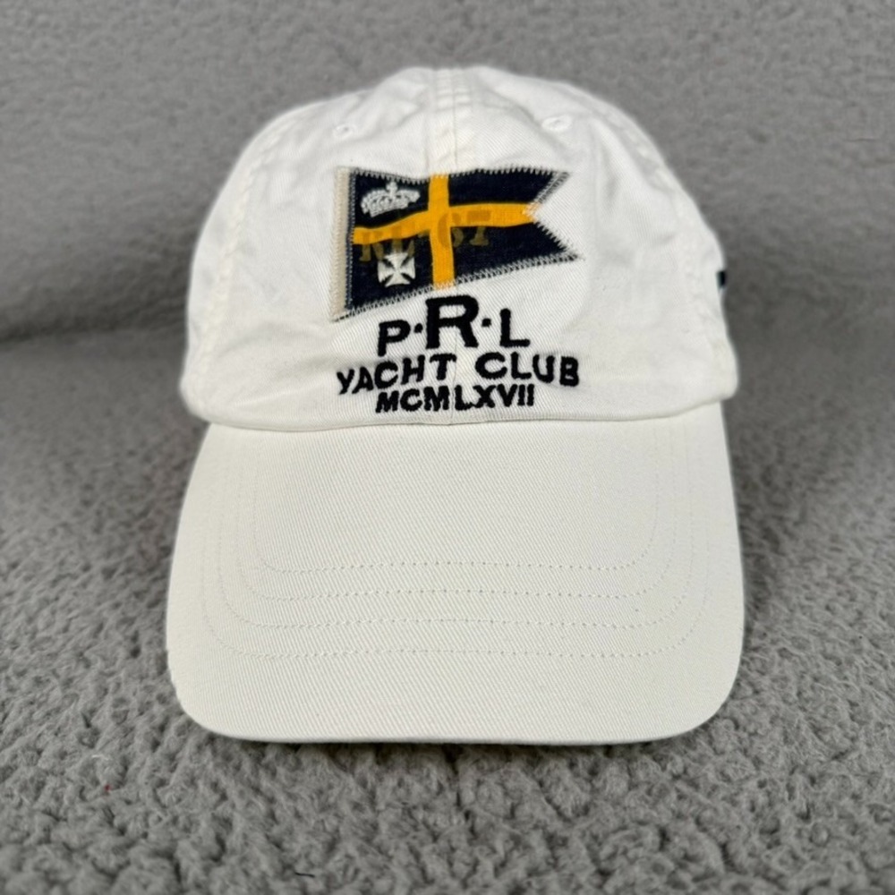 Polo Ralph Lauren PRL Yacht Club Cap Unisex One Size White Strapback Twill Patch